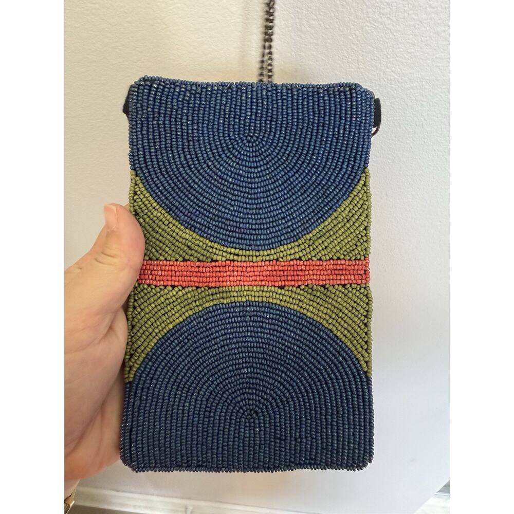 Ink + Alloy Beaded Same Purse Long Metal Strap Boho Beaded Artsy Festival Wear
